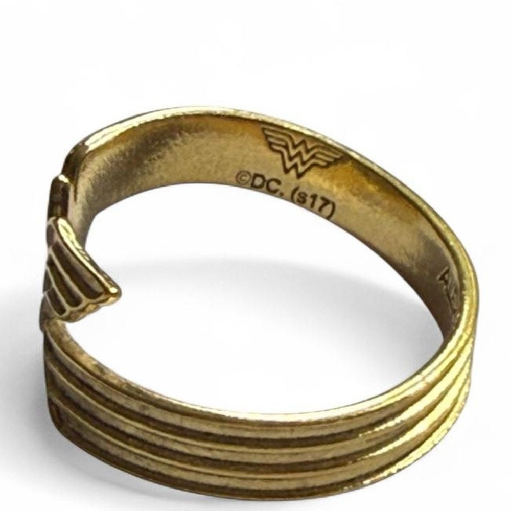 Alex and Ani Wonder Woman 925 Sterling Silver Gold Plated Ring Adjustable Sz 7-9 - Picture 4 of 8
